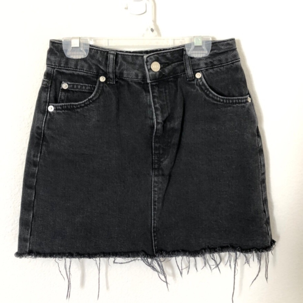 black topshop denim motto skirt